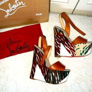 Christian Louboutin wedged espadrilles Tromploia 160 Calf Lisse BRAND NEW